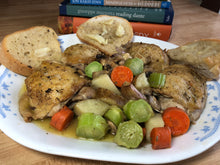 Load image into Gallery viewer, Pan Fried Rosemary Chicken with veggies and REAL Garlic Bread